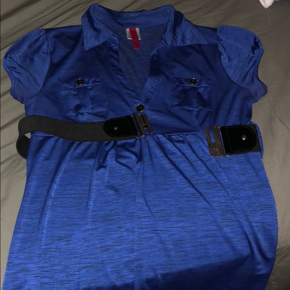 Blue blouse baby doll shirt